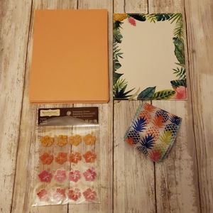 Tropical cards, stickers and ribbon